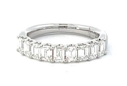 14KWG 9 EMERALD CUT DIA 1.50CT SHARED PRONG BAND 14KWG 9 EMERALD CUT DIA 1.50CT SHARED PRONG BAND