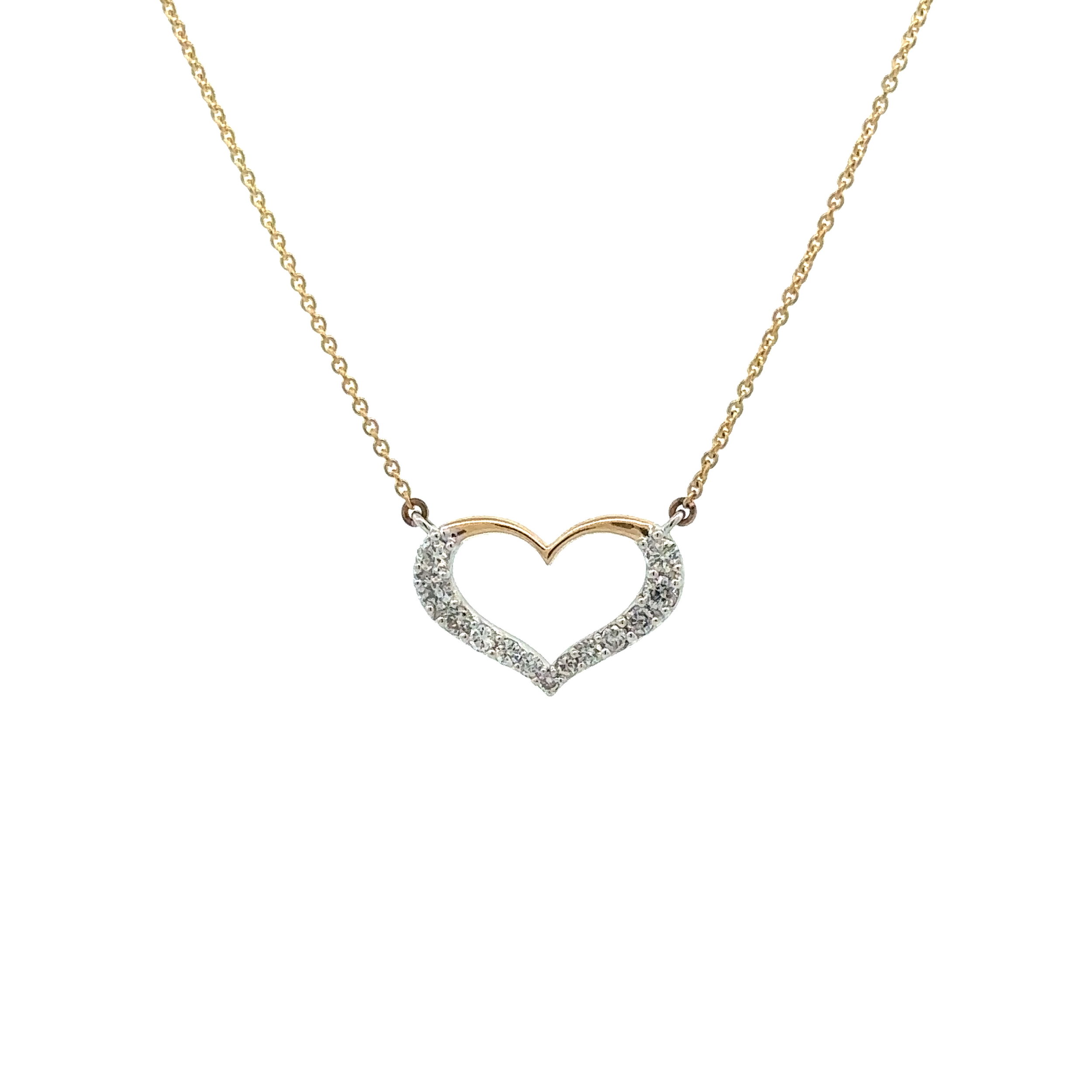 14KYG 13 BR DIAMONDS 0.40CT 18" HEART NECKLACE 14KYG 13 BR DIAMONDS 0.40CT 18" HEART NECKLACE