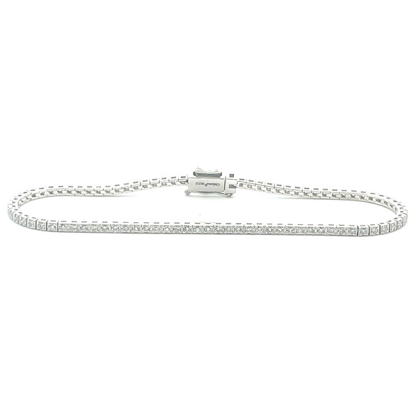 14KWG 88 BR LAB GROWN DIAMONDS 1.02CT SQUARE LINK TENNIS BRACELET