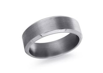 6MM TANTALUM BEVEL EDGE BAND W/ SATIN CENTER - SIZE 10