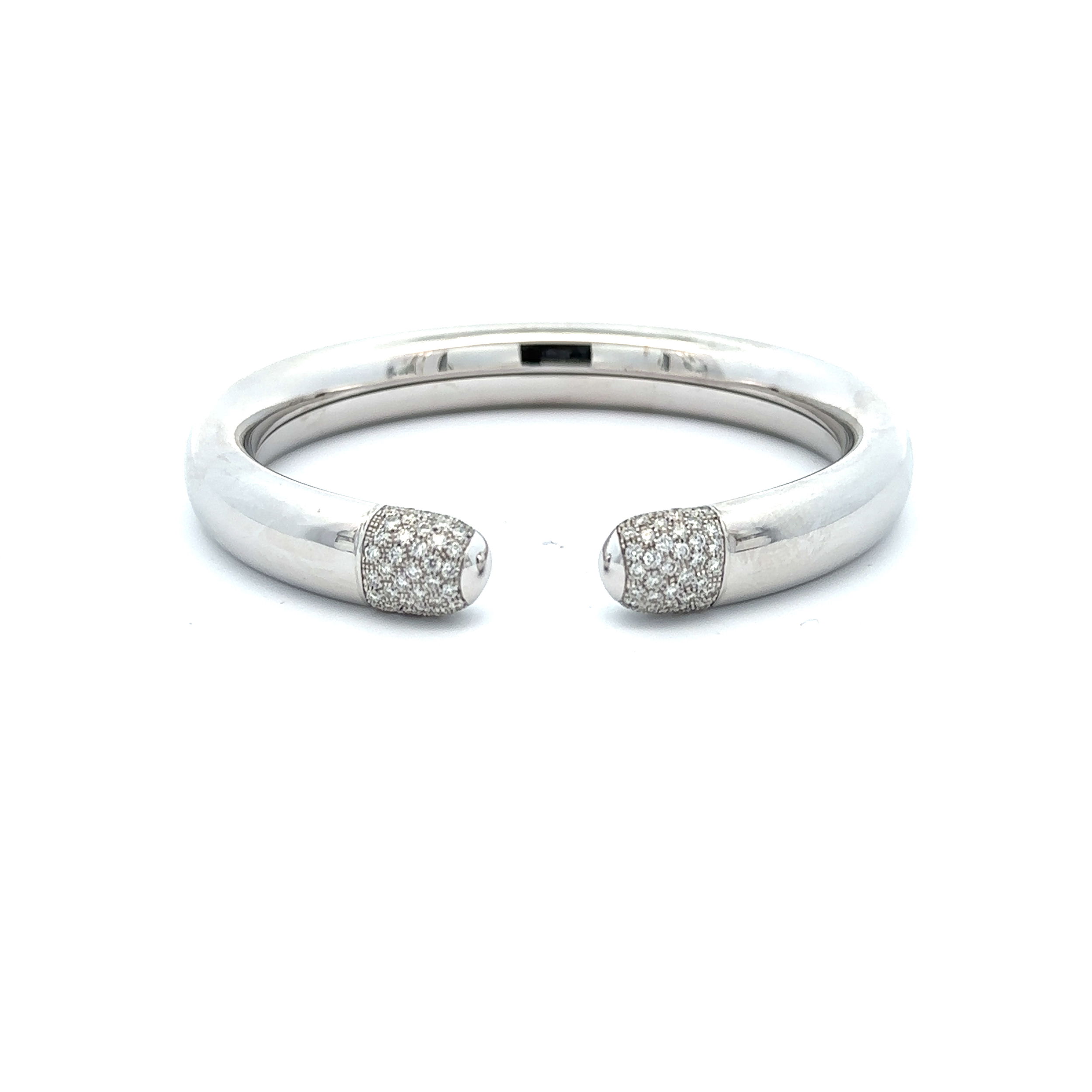18KWG 90 BR DIAMONDS 1.26CT PAVE CAPPED FLEXI-BANGLE BRACELET