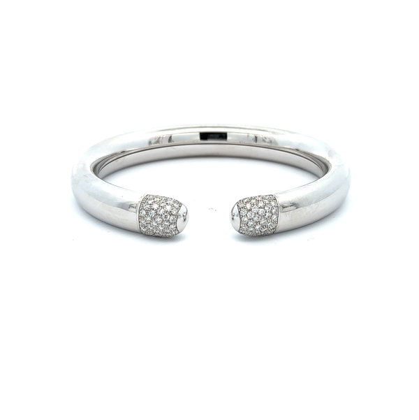 18KWG 90 BR DIAMONDS 1.26CT PAVE CAPPED FLEXI-BANGLE BRACELET