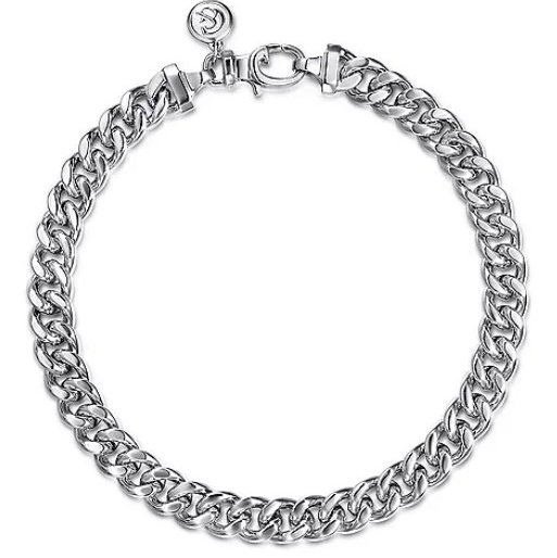 STERLING SILVER 8" DIAMOND CUT 6.8MM CURB LINK BRACELET