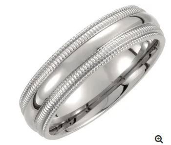 TITANIUM 8MM DOUBLE MILGRAIN BAND