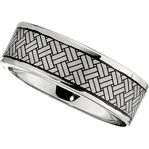 COBALT 8MM BLACK LASER WOVEN DESIGN BAND***DISCONTINUED---FINAL SALE ITEM*** COBALT 8MM BLACK LASER WOVEN DESIGN BAND***DISCONTINUED---FINAL SALE ITEM***