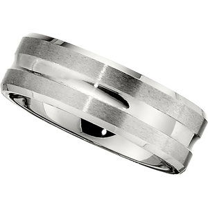 COBALT 8MM GROOVED BEVELED BAND ****DISCONTINUED----FINAL SALE ITEM****