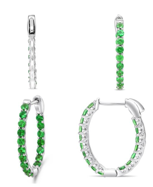 14K WG 34 TSV GARN 1.25CT LUCIDA HOOP EARRINGS