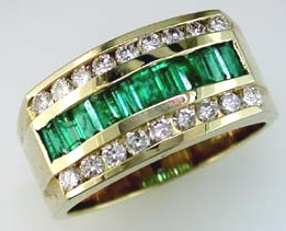 14K YG 10 EMD'S 1.50CT & 18 RD DIA'S 0.90CT FASHION RING 14K YG 10 EMD'S 1.50CT & 18 RD DIA'S 0.90CT FASHION RING