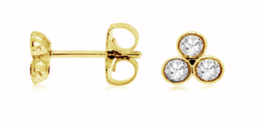 14K YG 6 RD DIA'S 0.30CT BEZEL SET STUD EARRINGS 14K YG 6 RD DIA'S 0.30CT BEZEL SET STUD EARRINGS