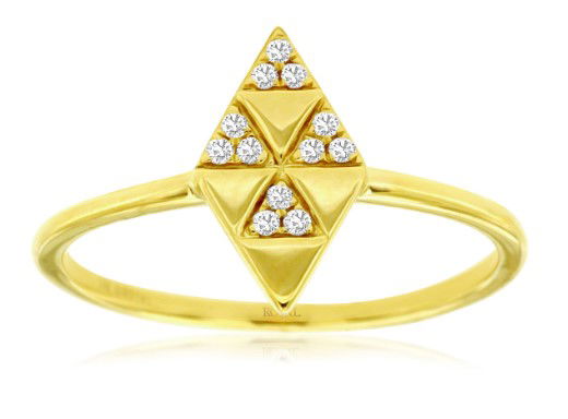 14KYG 12 BR DIAMONDS 0.06CT GEOMETRIC "DIAMOND" FASHION RING 14KYG 12 BR DIAMONDS 0.06CT GEOMETRIC "DIAMOND" FASHION RING