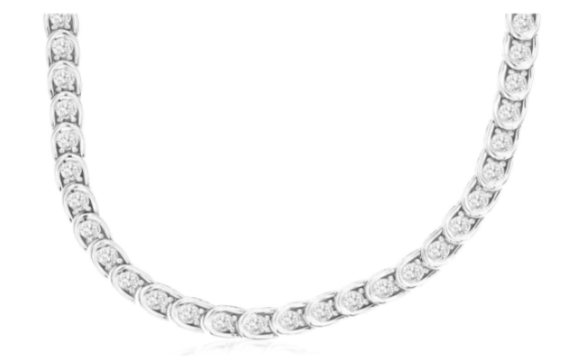 14K WG 57 DIA'S 4.10CT FASHION TENNIS NECKLACE- 17"