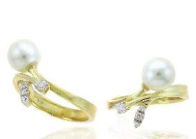 14KYG 4 DIA 0.09CT & 7.5MM FW PEARL FASHION RING 14KYG 4 DIA 0.09CT & 7.5MM FW PEARL FASHION RING