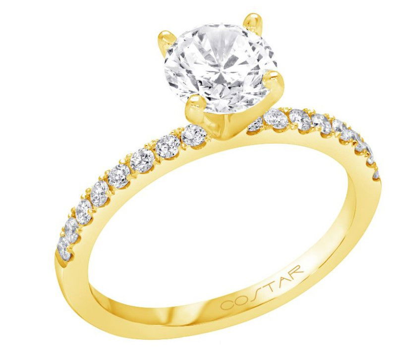 14KYG 16 BR DIA 0.25CT STRAIGHT PRONG SEMI-MOUNT