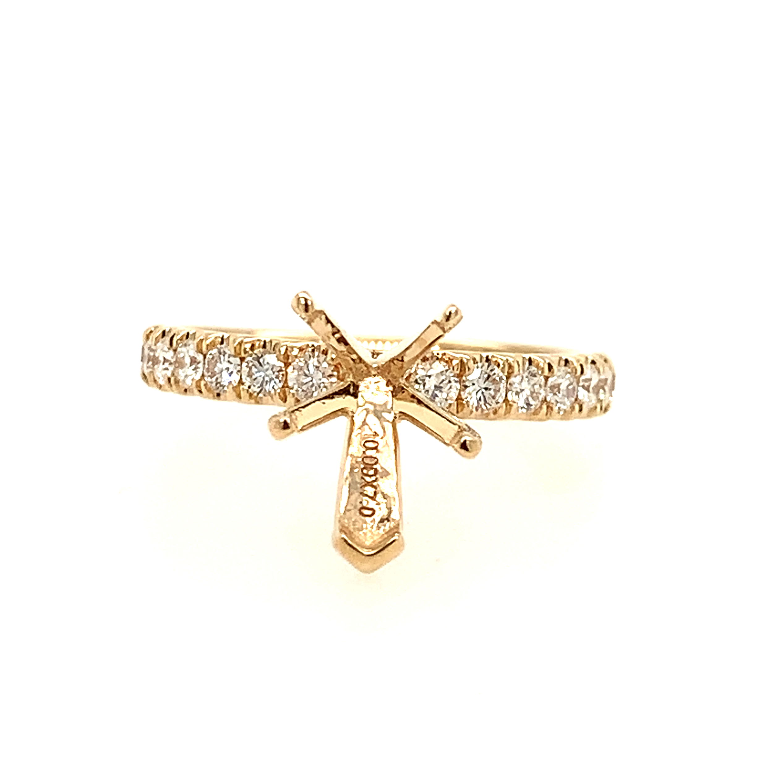 14K YG 14 BR DIA'S 0.50CT STRAIGHT PRONG SET SEMI-MOUNT 14K YG 14 BR DIA'S 0.50CT STRAIGHT PRONG SET SEMI-MOUNT