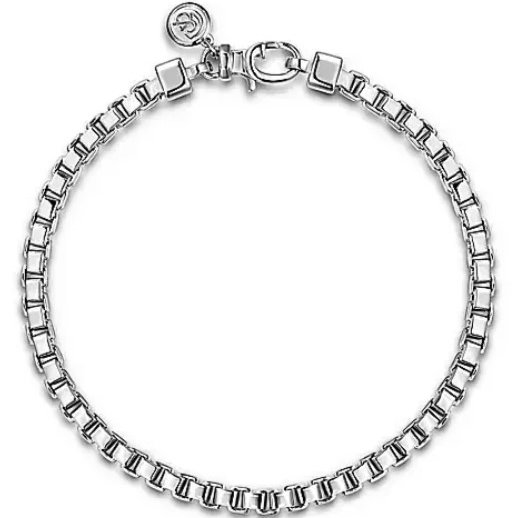STERLING SILVER 4.0MM 8" BOX CHAIN BRACELET