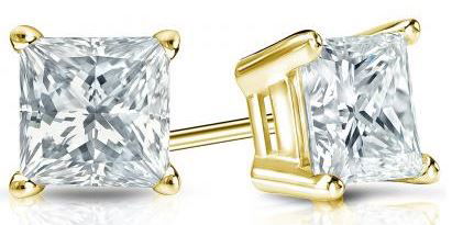 14K YG 0.72CT J/SI2 PRINCESS CUT DIAMOND STUD EARRINGS 14K YG 0.72CT J/SI2 PRINCESS CUT DIAMOND STUD EARRINGS