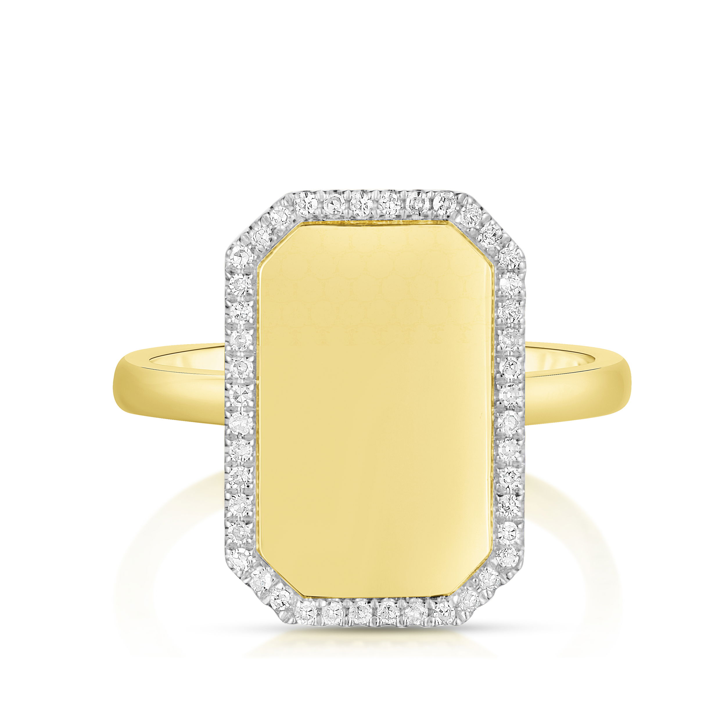 14KYG 44 BR DIAMONDS 0.17CT ENGRAVABLE BORDER ID RING 14KYG 44 BR DIAMONDS 0.17CT ENGRAVABLE BORDER ID RING