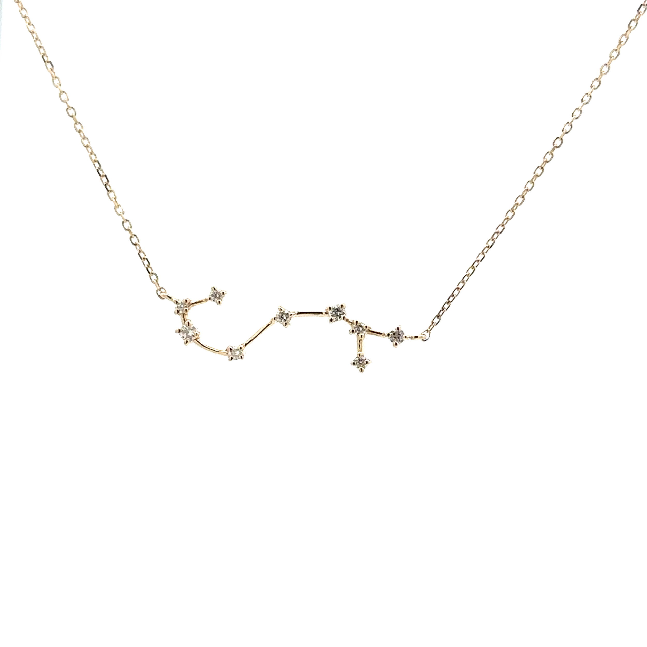14KYG 10 BR DIAMONDS 0.10CT SCORPIO ZODIAC CONSTELLATION NECKLACE