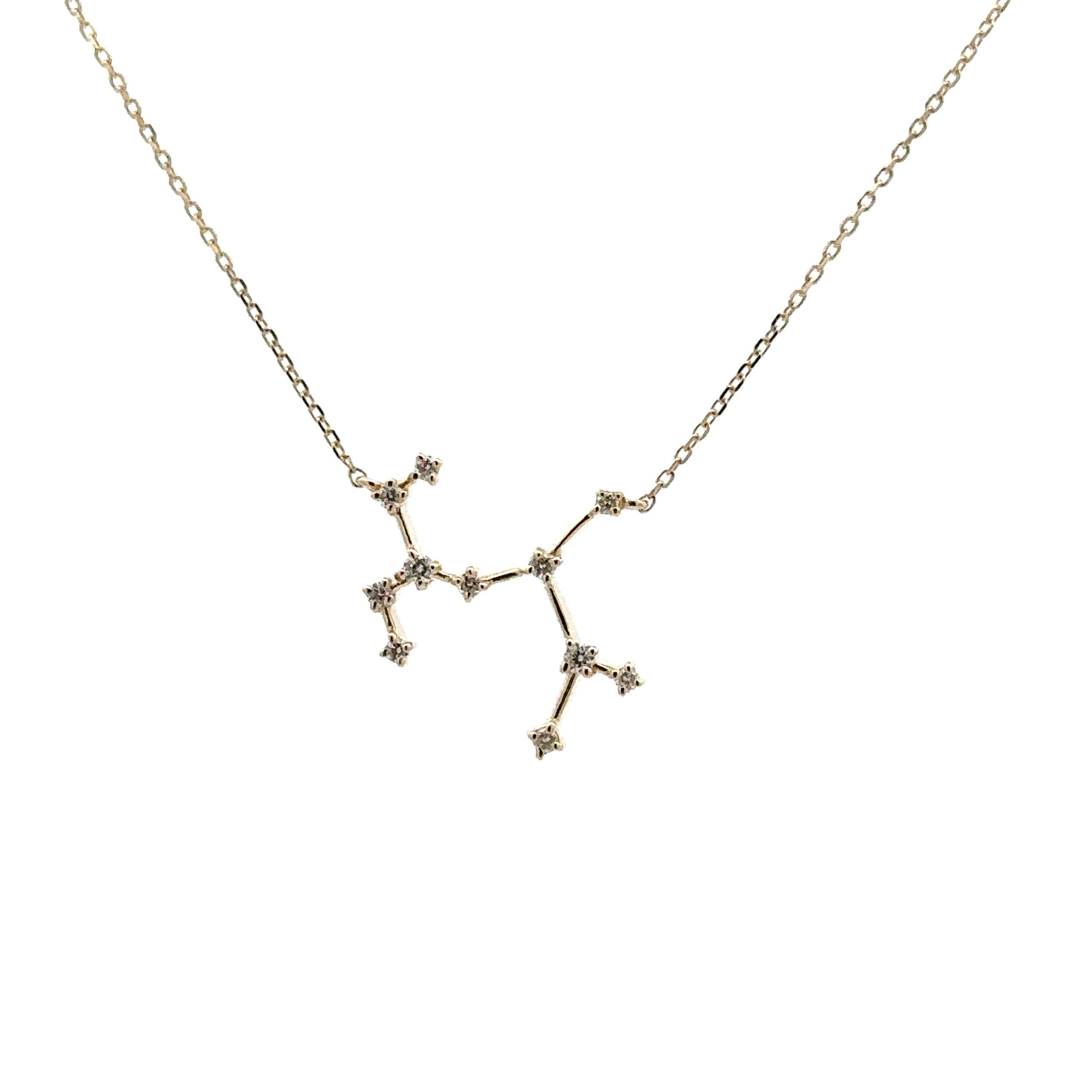14KYG 11 BR DIAMONDS 0.09CT SAGITTARIUS STAR ZODIAC CONSTELLATION NECKLACE 14KYG 11 BR DIAMONDS 0.09CT SAGITTARIUS STAR ZODIAC CONSTELLATION NECKLACE