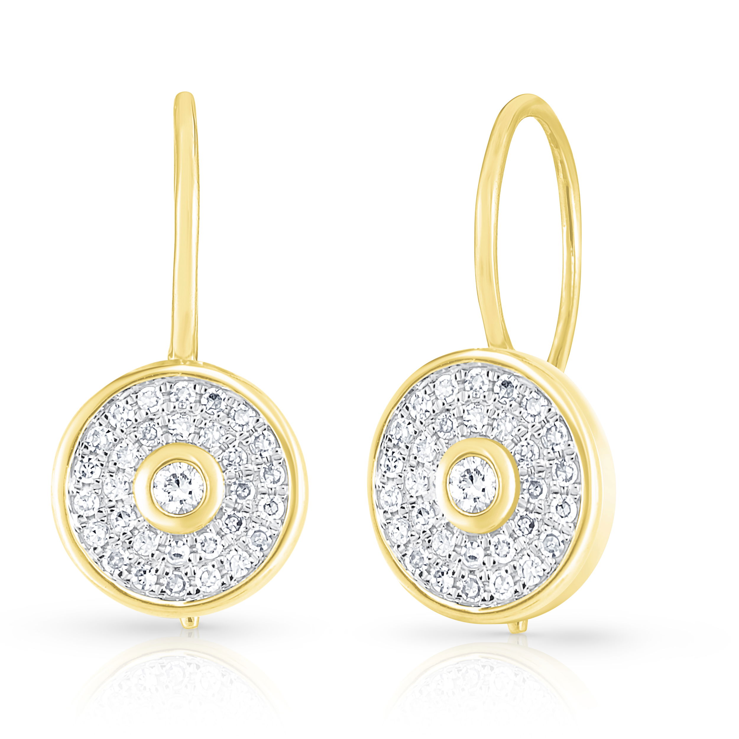 14K YG 62 BR DIA'S 0.40CT PAVE SET DROP EARRINGS 14K YG 62 BR DIA'S 0.40CT PAVE SET DROP EARRINGS