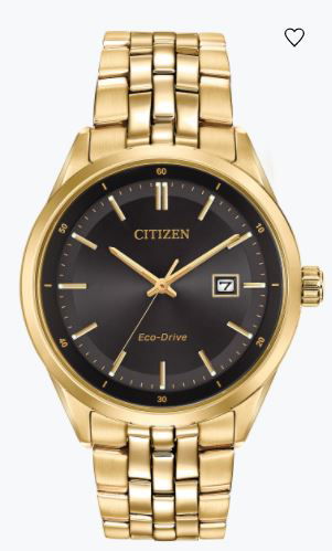 MENS YELLOW-TONE STAINLESS STEEL ECO-DRIVE WATCH W/BLACK CHRONOGRAPH DIAL MENS YELLOW-TONE STAINLESS STEEL ECO-DRIVE WATCH W/BLACK CHRONOGRAPH DIAL