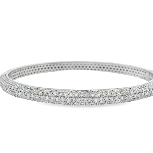 14KWG 499 BR LAB GROWN DIAMONDS 8.51CT PAVE BANGLE BRACELET