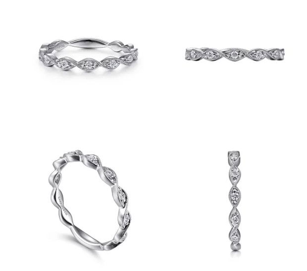 14KWG 11 BR DIAMONDS 0.14CT MILGRAIN SCALLOPED STACKABLE BAND 14KWG 11 BR DIAMONDS 0.14CT MILGRAIN SCALLOPED STACKABLE BAND