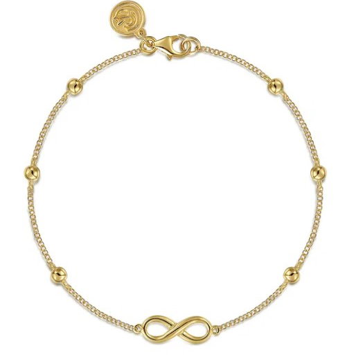 14K Yellow Gold Bujukan Chain Bracelet with Infinity Station