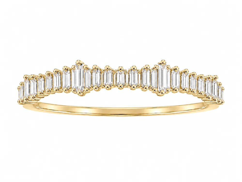 14K Yellow Gold Baguette Diamond Band