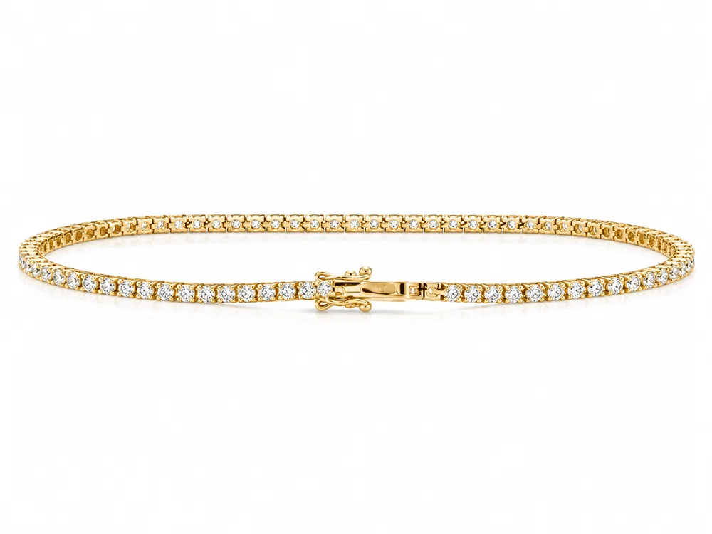 14K Yellow Gold Stackable Diamond Tennis Bracelet