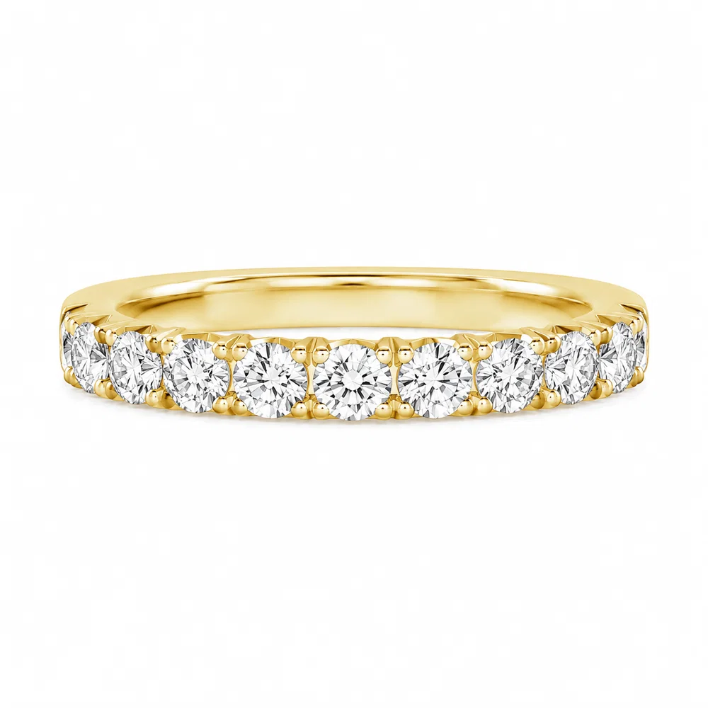 14K Yellow Gold French Prong Diamond Band