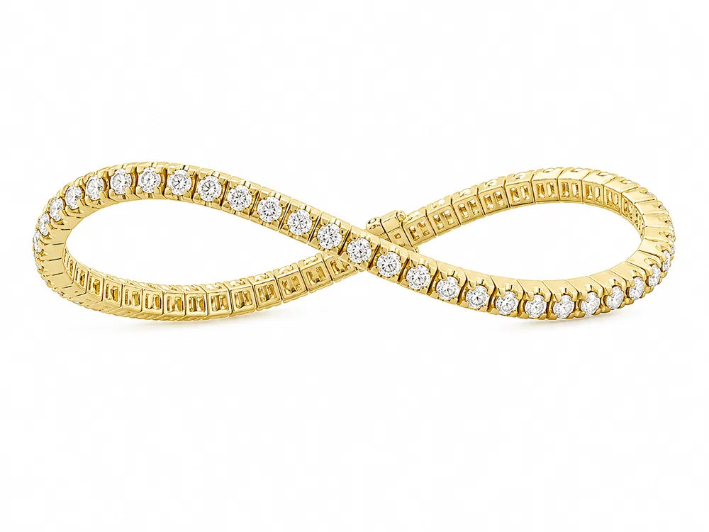 14K Yellow Gold Diamond Stretch Tennis Bracelet