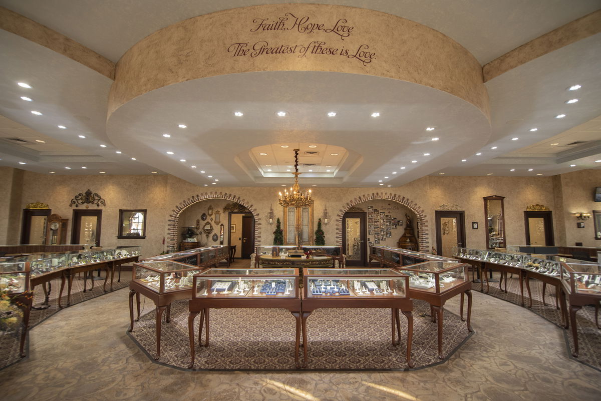 Inside the Thacker Jewelry showroom in Lubbock, Texas