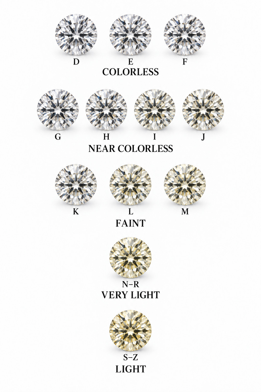 Diamond showcasing color grade