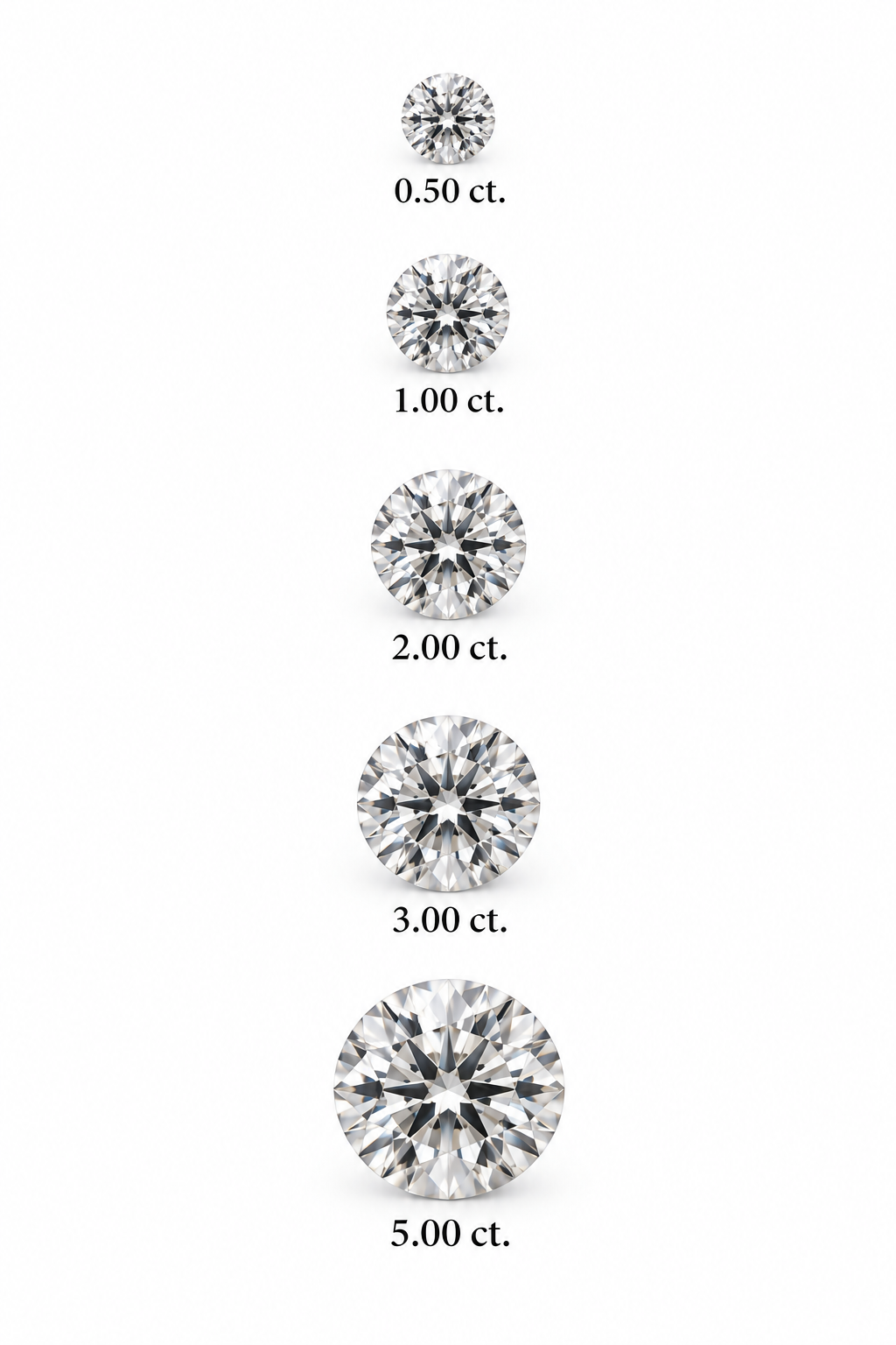 Diamond showcasing carat weight
