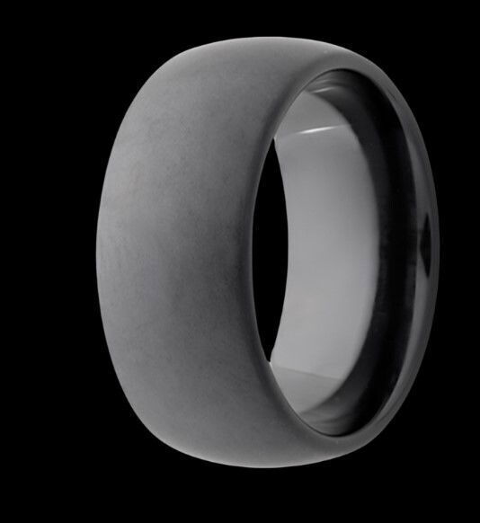 8MM BLACK CERAMIC DOMED MATTE FINISH BAND -- SIZE 10 8MM BLACK CERAMIC DOMED MATTE FINISH BAND -- SIZE 10