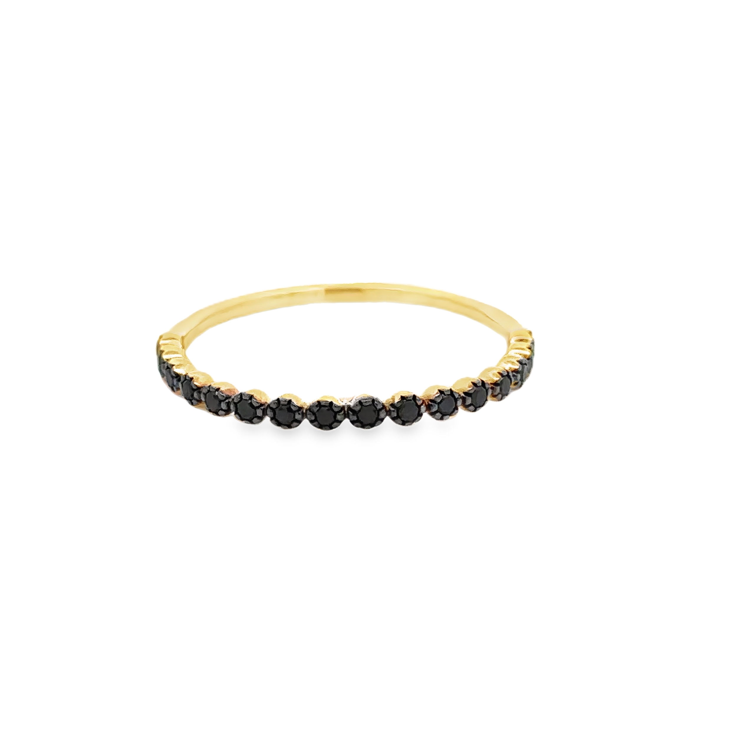 14KYG 16 BR BLACK DIAMONDS 0.14CT BEZEL SET BAND