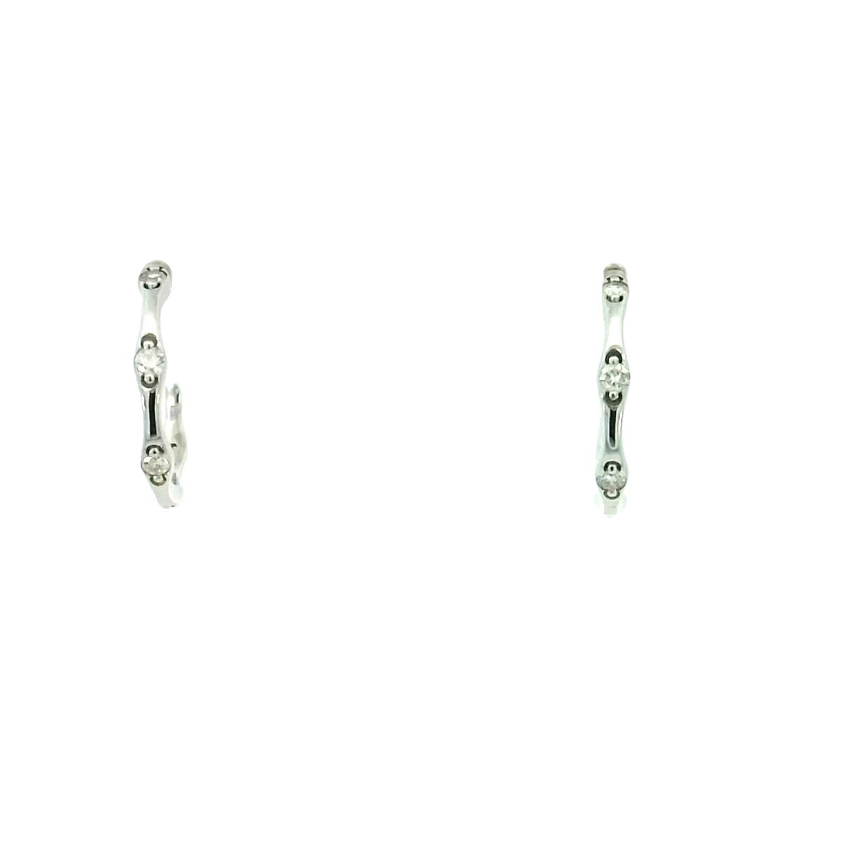 14KWG 10 BR DIAMONDS 0.44CT POLISHED HOOP EARRINGS