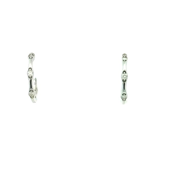 Closeup photo of 14KWG 10 BR DIAMONDS 0.44CT POLISHED HOOP EARRINGS
