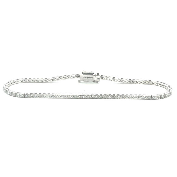 14KWG 81 BR LAB GROWN DIAMONDS 1.10CT SQUARE LINK TENNIS BRACELET