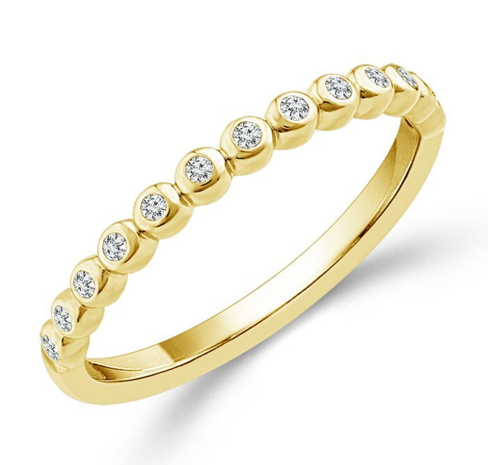 14KYG 13 BR DIAMONDS 0.06CT BEZEL SET STACKABLE BAND 14KYG 13 BR DIAMONDS 0.06CT BEZEL SET STACKABLE BAND