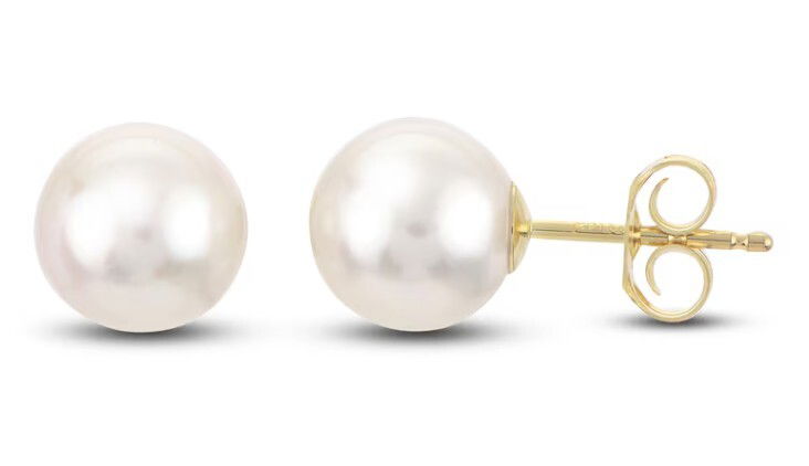 14KYG 9.0-9.5MM AA FRESHWATER PEARL STUD EARRINGS