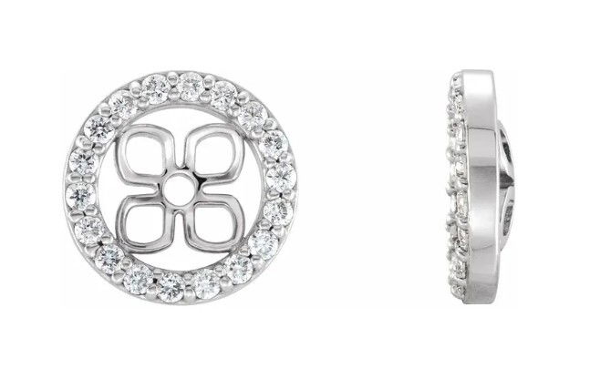 14KWG 36 BR DIAMONDS 0.17CT ROUND PRONG SET EARRING JACKETS