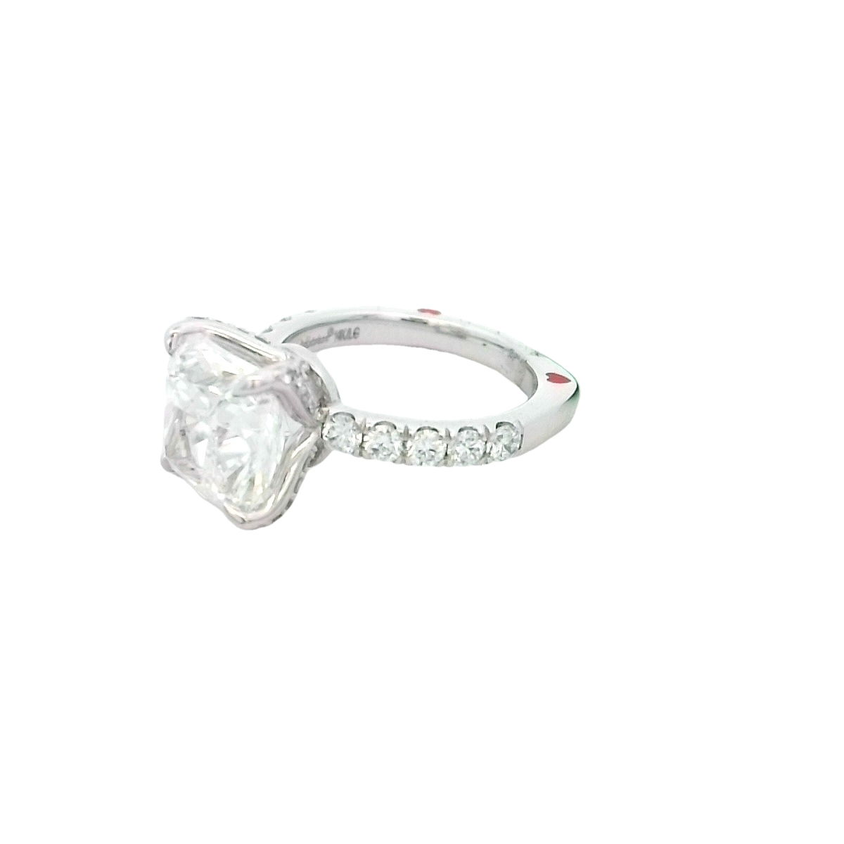 14K WG 34 BR LG DIA'S 0.79CTW STRAIGHT PRONG ENG RING W/ 5.51CT F/VS1 CUSHION SHAPE LAB GROWN CTR 14K WG 34 BR LG DIA'S 0.79CTW STRAIGHT PRONG ENG RING W/ 5.51CT F/VS1 CUSHION SHAPE LAB GROWN CTR