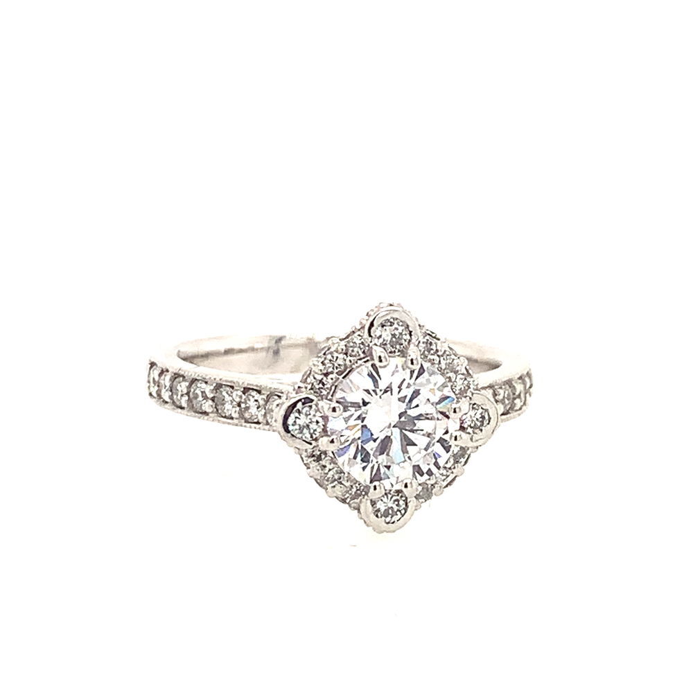 14K WG 58 BR DIA'S 0.70CTW VINTAGE STYLE HALO SEMI-MOUNT 14K WG 58 BR DIA'S 0.70CTW VINTAGE STYLE HALO SEMI-MOUNT