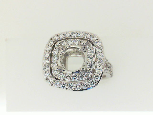 14KT WG 96 BR DIA 1.60CTW CUSHION DOUBLE HALO SEMI-MOUNT 14KT WG 96 BR DIA 1.60CTW CUSHION DOUBLE HALO SEMI-MOUNT