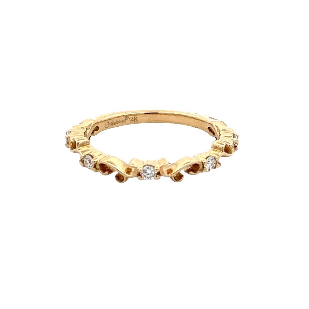 14KYG 5 BR DIAMONDS 0.17CTW SCROLL STYLE STACKABLE BAND 14KYG 5 BR DIAMONDS 0.17CTW SCROLL STYLE STACKABLE BAND