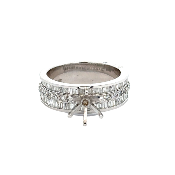 Closeup photo of 14KWG 16 BR DIAMONDS 0.31CTW & 75 BAG DIA'S 0.86CTW CHANNEL SET SEMI-MOUNT