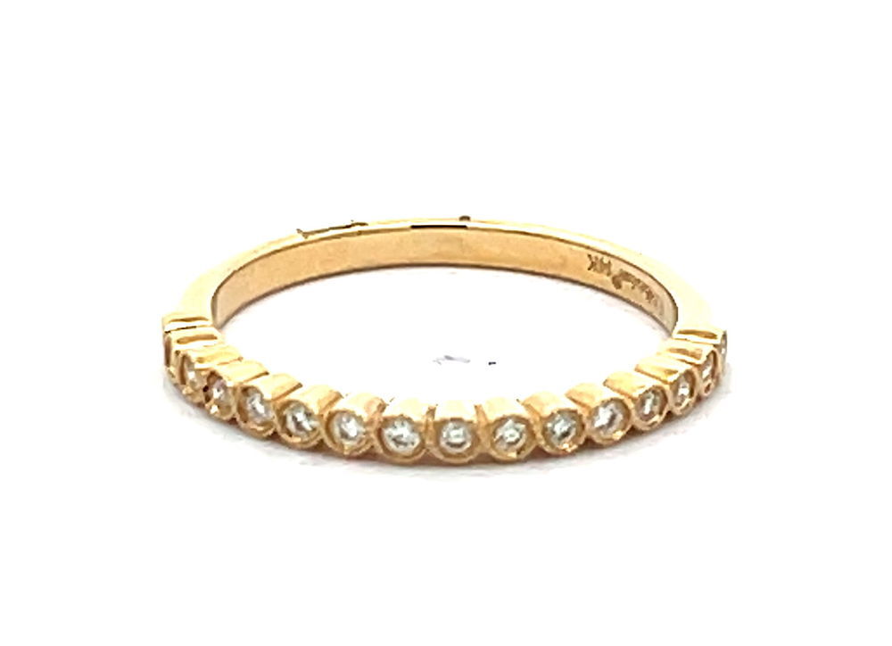 14KYG 15 BR DIAMONDS 0.17CTW MILGRAIN BEZEL STACKABLE BAND 14KYG 15 BR DIAMONDS 0.17CTW MILGRAIN BEZEL STACKABLE BAND