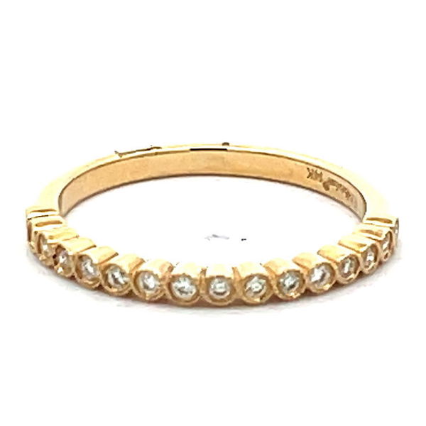Closeup photo of 14KYG 15 BR DIAMONDS 0.17CTW MILGRAIN BEZEL STACKABLE BAND